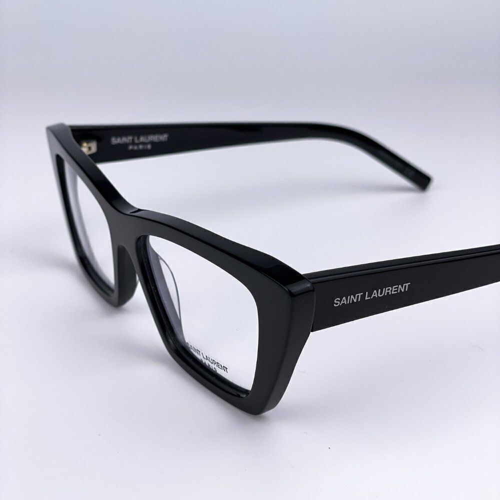 NEW Saint Laurent SL291 001 Black Cat Eye Blue Block Women Eyeglasses - Picture 7 of 14
